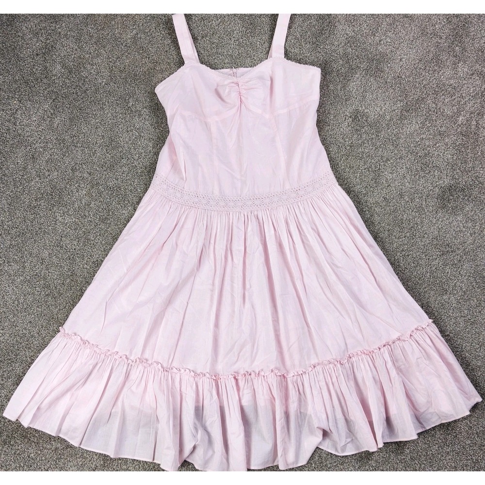Sherri Martin New York Pink Tiered Ruffle Sundress Womens Size 12